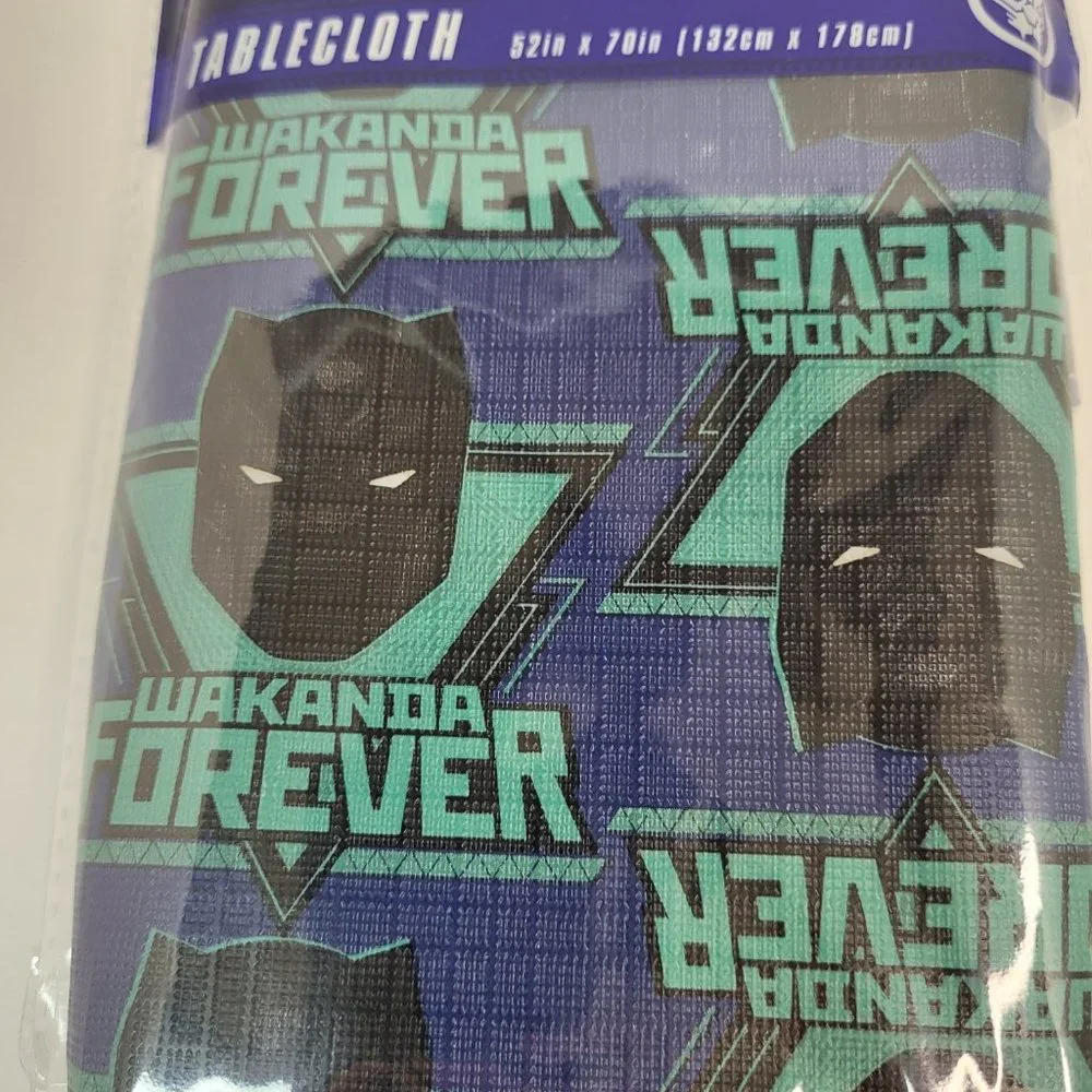 Wakanda Forever‎ Black Panther Tablecloth 52x70 Marvel Party Decor NEW